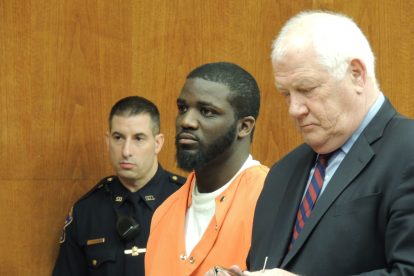 Lawyer Ray Beam, Jr., with Defendant Hassan Sky