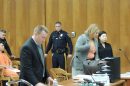 Prosecutor Martin Delaney, attorney Wanda Akin of Newark, defendant Christine Ko