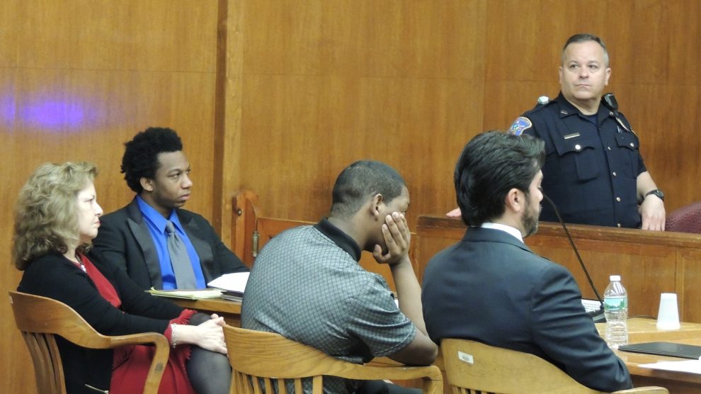 Jeavonte Dennis, attorney Dianne D'Alessandro, defendant Nyje "Mook" Johnson, attorney Jose Torres